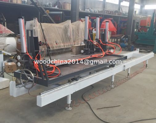 Heavy Duty Circular Twin Blades Lumber Saw Mill Auto Feeding Sawmill Machine